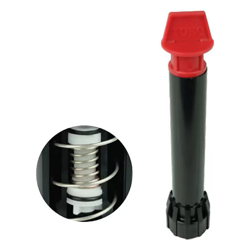 Toro 570S shrub adapter on white background, highlighting the female 1/2 in thread, nozzle seating area and durable plastic construction for irrigation use.