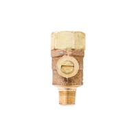 Febco 781-074LL LFTC1 lead-free test cock with cast copper-silicon alloy body, showing 1/8 in male and 1/4 in female threaded connections and quarter-turn slot.