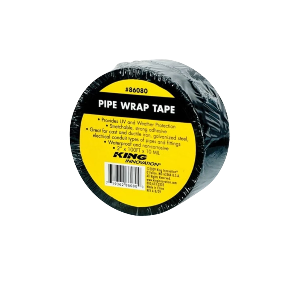 Packaged case of King Innovations Pipe Wrap Tape rolls (case of 24), 2 in. x 100 ft (SKU 86080-C24)