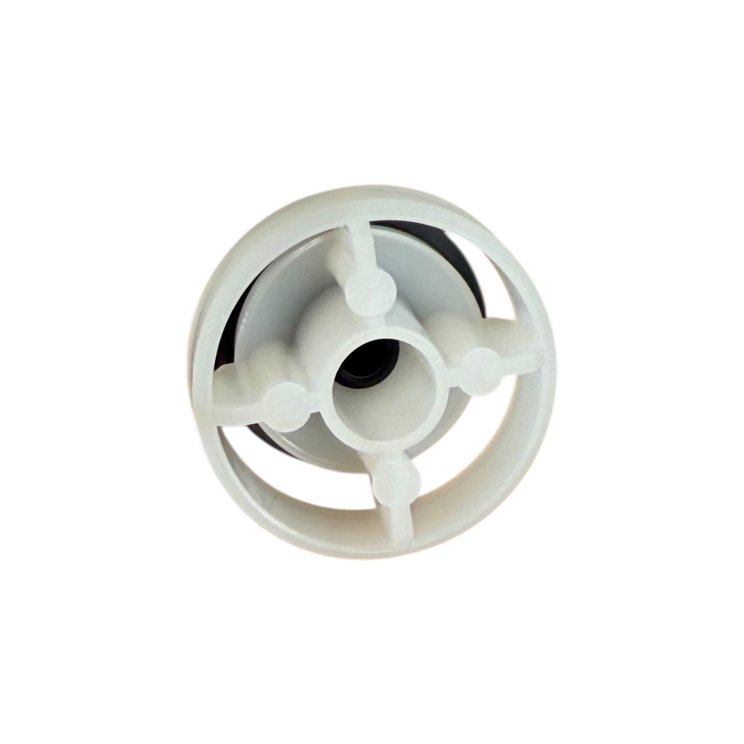 Side view of Hunter Pro-Spray check valve (model 437400SP) highlighting profile, inlet/outlet geometry, and installation orientation on neutral background.