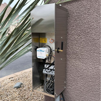 Top and rear view of Brilliance Wi-Fi Smart Socket 3.0 with visible QR code, antenna connection, and 120VAC plug interface for installation.