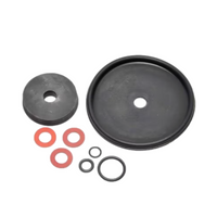 Front view of Superior 950/3000 Series 1-1/2 in repair kit components on white background, showing diaphragms and seals for valve servicing.
