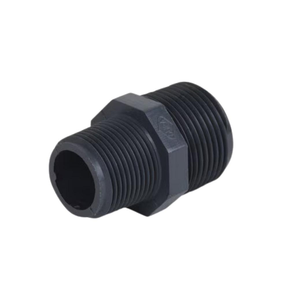 DURA Sch 80 PVC Reducing Nipple, Threaded Both Ends