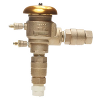 Top view of FEBCO 765 PVB showing air-opening port and check valve on 1 in bronze body for irrigation use.