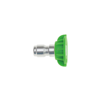 Green FlowZone quick-connect 25° fan nozzle with stainless steel tip and durable plastic quick-disconnect fitting for backpack and wand sprayers.