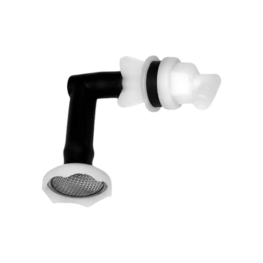 FlowZone FZRAGK pump inlet filter for Typhoon sprayers; stainless-steel 20-mesh screen, front view on white background.
