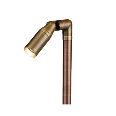 FX Pinnacle PP-36 path light in black finish, lit along a landscaped walkway at night.