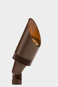 FX NP-ZDC-SB Sedona Brown aluminum up light with long shroud, integrated 9.1W LED for adjustable landscape accent lighting.