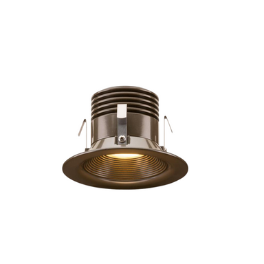 FX RC3 recessed down light in bronze finish, die-cast A380 aluminum housing with integrated 4.2W 2700K Cree LED, front view highlighting finish and lens.