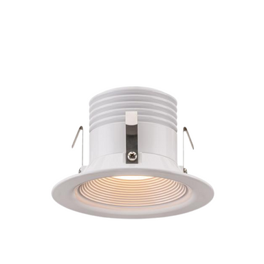 FX RC3 recessed down light in flat white finish, die-cast A380 aluminum housing with integrated 4.2W 2700K Cree LED, front view showing trim and bezel.
