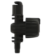 Hunter Trio-Spray micro nozzle, 90° quarter pattern, black plastic, 10-32 threaded connection for micro irrigation.