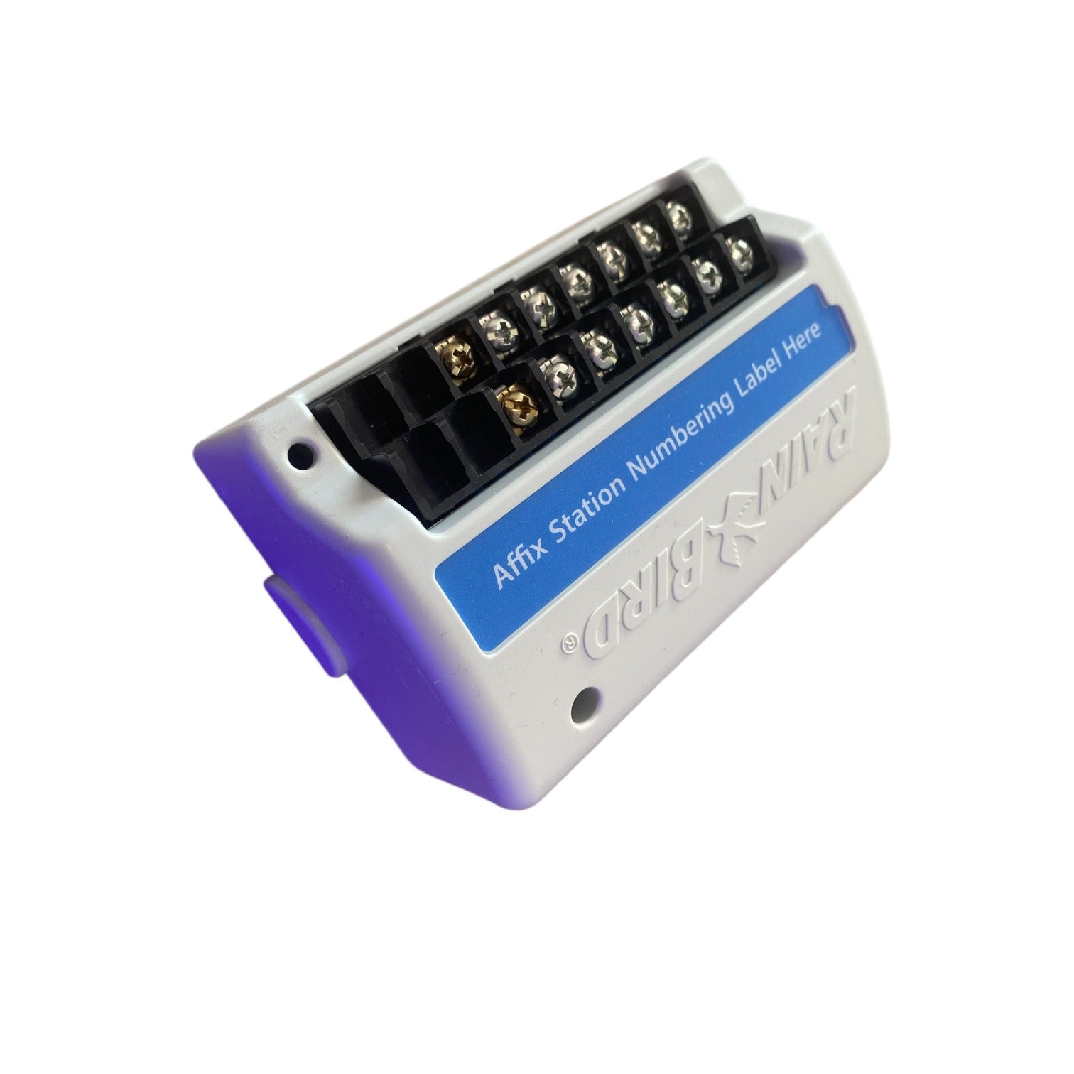 Close-up of screw terminal block on ESPLXMSM12 showing valve wire connections and terminal numbering for quick identification