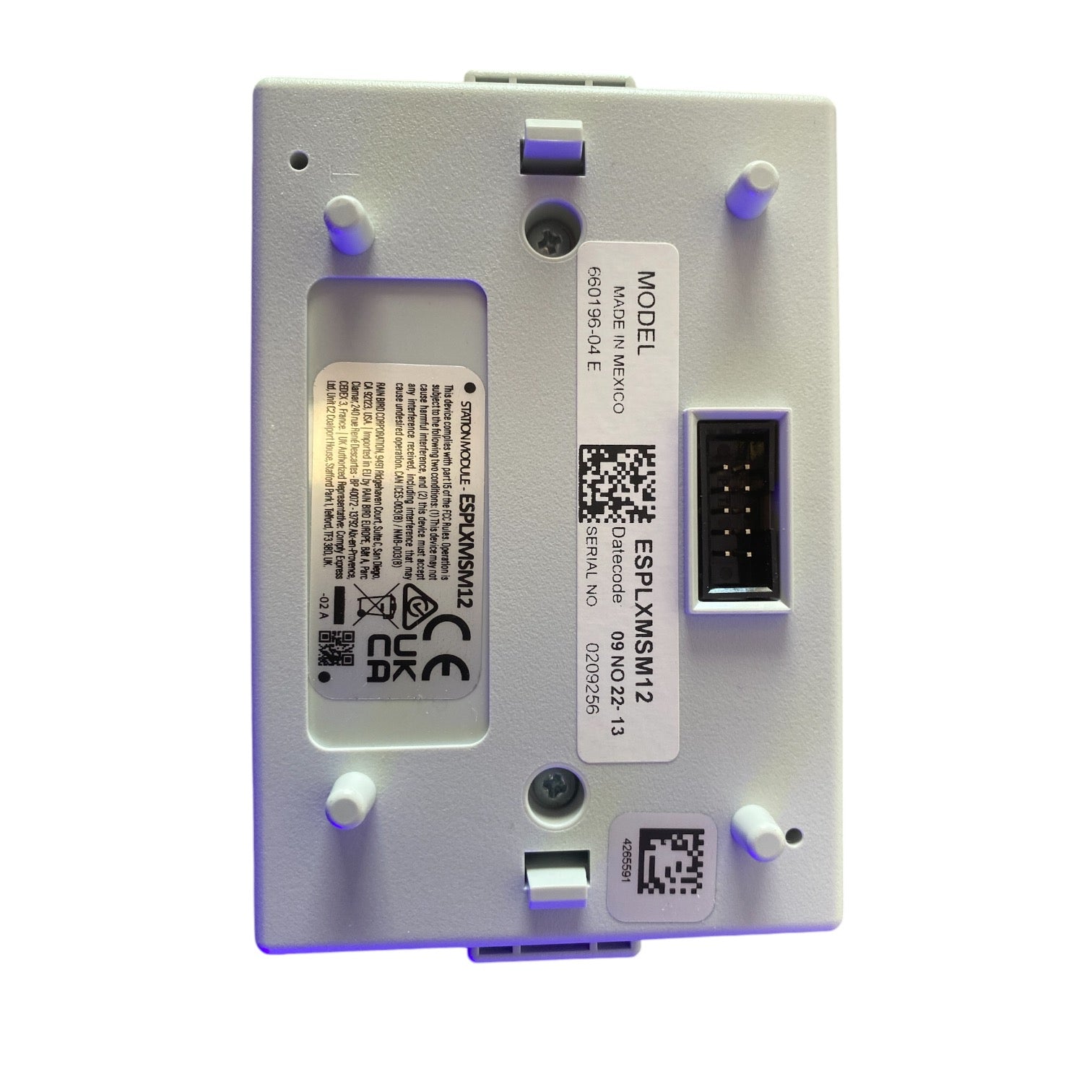 ESPLXMSM12 module installed in a Rain Bird ESP-LXME controller slot, showing module fit and wiring connections.