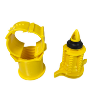 Blazing saddle variant with 1/2 in. FPT x 3/4 in. adapter, displaying threaded outlet and saddle mounting points for quick installation reference.