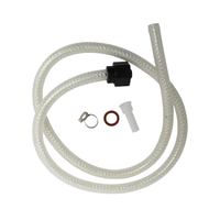 Detailed close-up of hose fittings and integrated filter for Chapin 6-8105 replacement hose assembly, clear material visible.