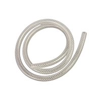 Alternate angle of the reinforced 48-inch sprayer hose assembly showing filter placement and hose braid pattern for inspection.
