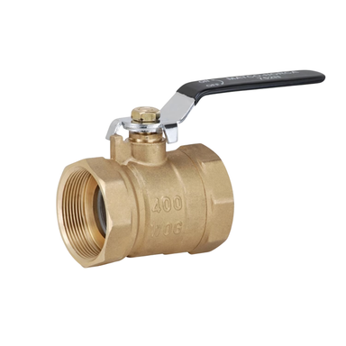 MATCO NORCA 3-inch brass standard-port ball valve with female iron pipe threads and lever handle on white background