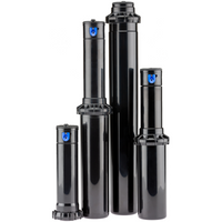 Illustration of Hunter PGP ULTRA pop-up rotor family showing PGP00, PGP04, PGP06 and PGP12 models with exploded nozzle rack and turret components labeled.