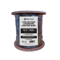 Pro-Trade PT-142LV500 14 AWG 500 ft. coiled roll, black PVC insulation, intended for landscape fixtures and short-distance runs.