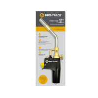 Front-angle product shot of the Pro-Trade adjustable MAP-Pro/propane torch showing trigger, nozzle, and ergonomic handle for professional jobsite use.