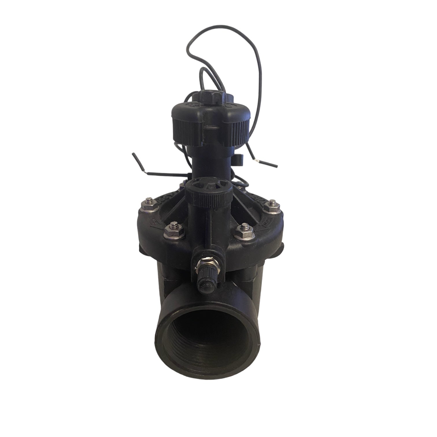 Top-down image of the Toro P-220 Series 2" valve revealing solenoid wiring area, manual bleed features, and access points for on-site servicing.