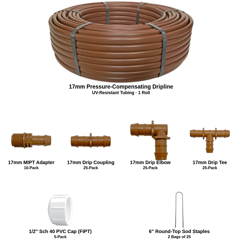 Pro-Trade 17mm CV Dripline Kit - 12 or 18in Spacing Options