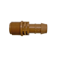 Pro-Trade PT-DF17-ADP50 17mm barb to 1/2 in. MIPT drip adapter in UV-resistant resin, 10-pack, shown assembled for scale and detail.