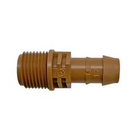 Pro-Trade PT-DF17-ADP75 17mm barb to 3/4 in MIPT drip male adapter, bag of 10, black UV-resistant resin fittings for landscape drip systems