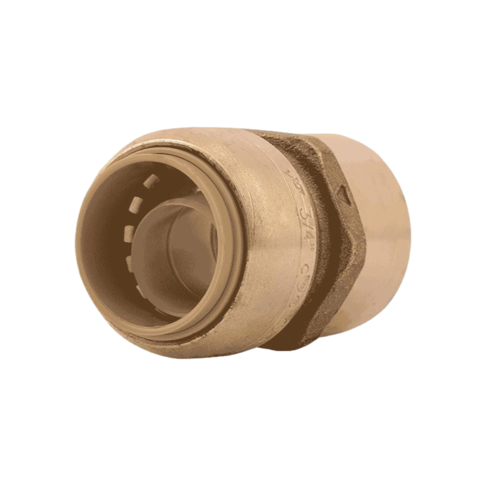 SharkBite Straight Female Push Connector, Lead-Free Brass