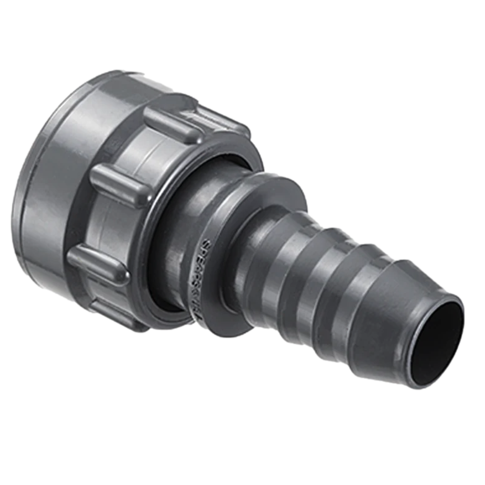 Spears MA3505-010 manifold insert coupling, 1 in swivel x insert fitting with EPDM O-ring shown against a plain white background for product clarity and inspection.