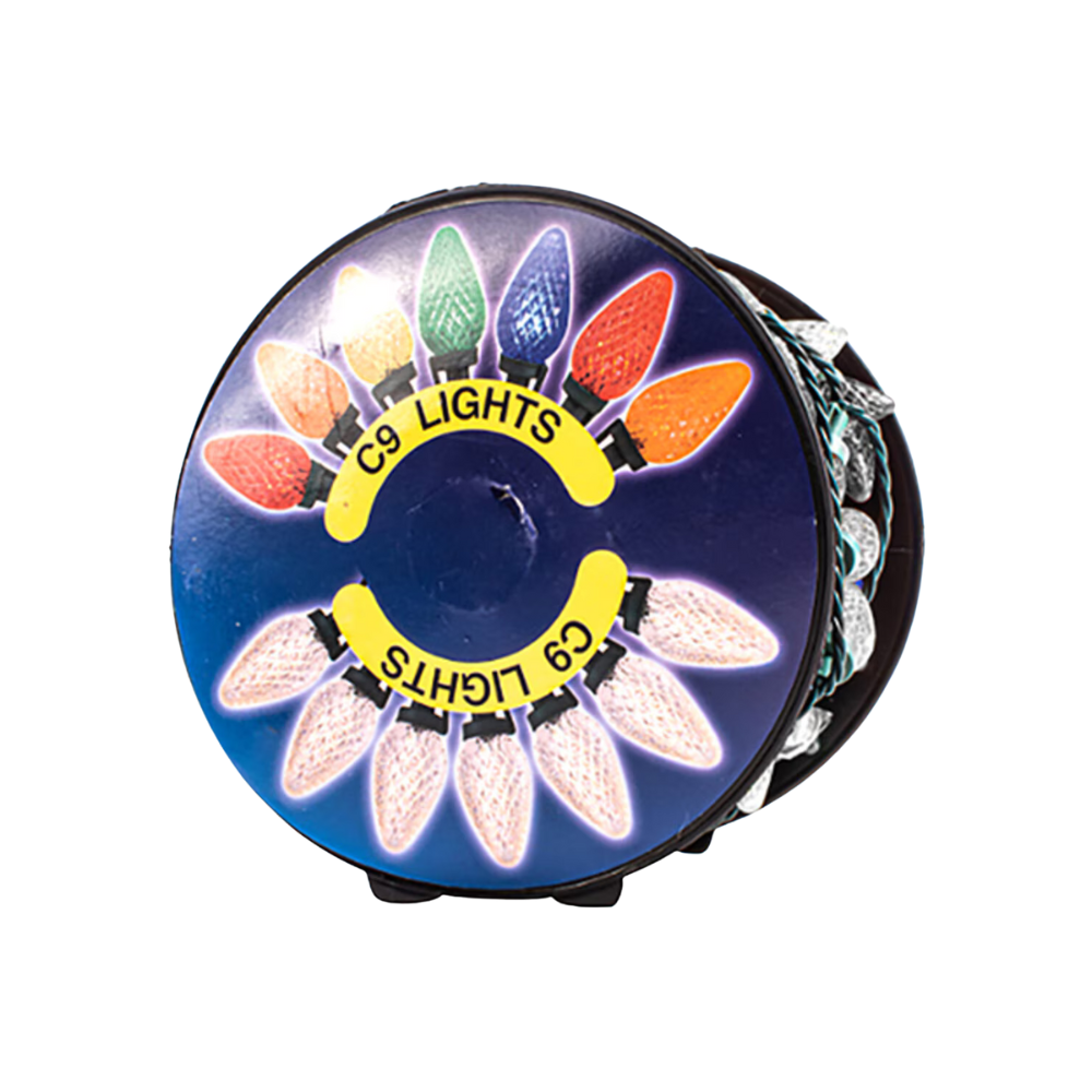 Packaged Superbright ES66480 clear mini light string (50 count) shown on white background; green cord visible and clear bulbs displayed with product label.
