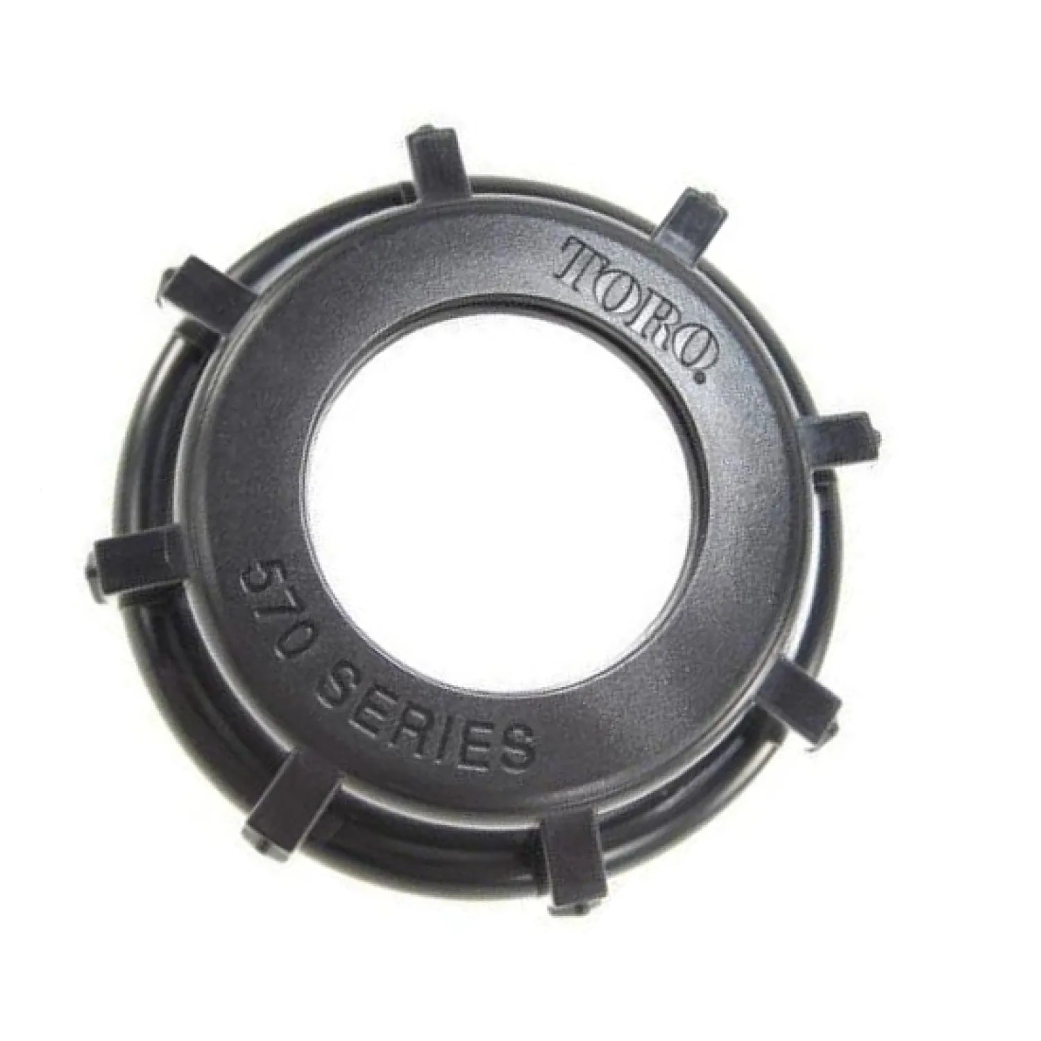 Toro 570Z replacement cap (SKU 89-3747) for spray heads, white plastic cap on plain white background, top view
