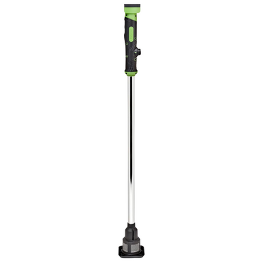 Underhill Power Gulp 18V pump shown front view with Bosch adapter plate, MudGuard intake, and discharge port visible for hose attachment.