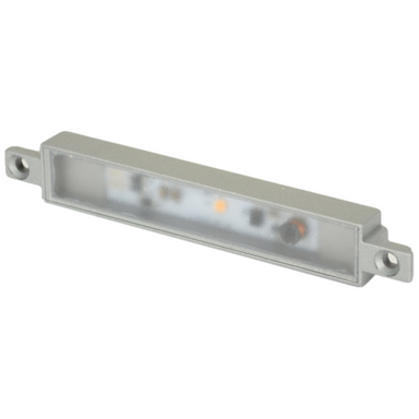 Front view of Unique ISO 12V LED light engine module showing LED array, connector and serviceable mounting interface for replacements.