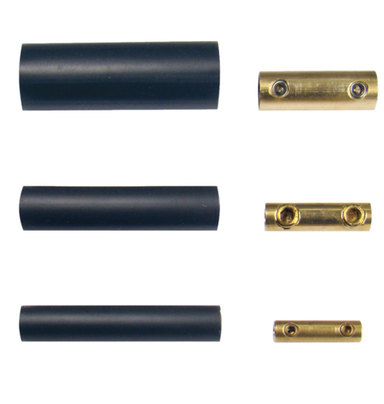 Vista BSC solid brass barrel connector with set screws and insulation tubing for weatherproof landscape lighting splices.