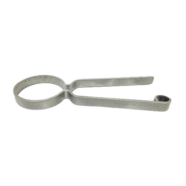 Weld-On Easy Twist can opener model 14550-IPS shown on a white background, stainless-steel tool with serrated inner edge and ergonomic handle visible.