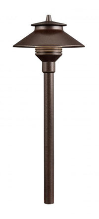 Sedona brown FX PL Path Light LED top assembly close-up showing head profile, finish, and LED aperture for landscape lighting.