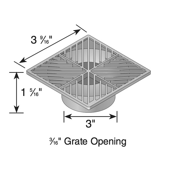 NDS 4 in. Square Drain Grate, Green HDPE - Fits 3 in. Pipe