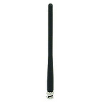 Product photo of an 8-inch TRC whip antenna showing the black flexible rod and the metal BNC connector base against a plain white background, vertical view.