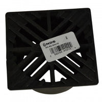 Close-up of the underside and ribbed structure of the NDS 4-inch foam polyolefin grate showing lightweight structural support and molded detail.