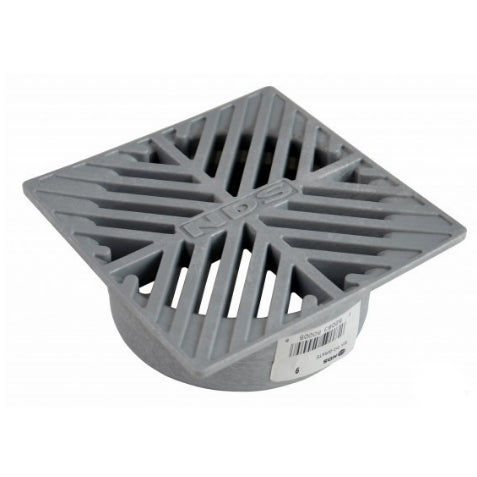NDS 5 in. Square Structural Foam Grate, Gray — Fits 4 in. Pipe