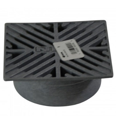 NDS 5 in. Square Structural Foam Grate, Gray — Fits 4 in. Pipe