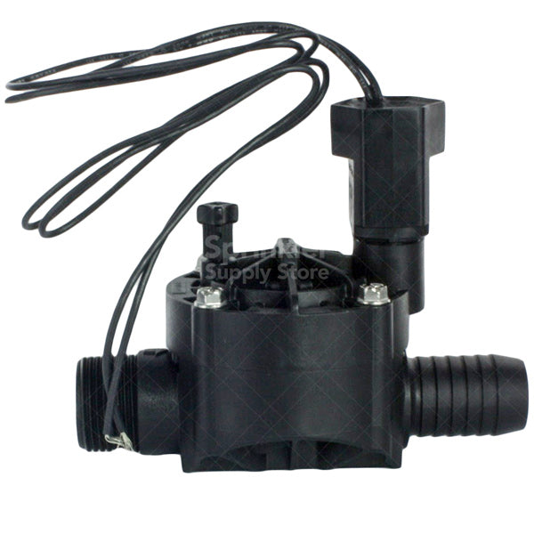 Top-down view of Rain Bird 100-HV-MB showing solenoid cap, adjustment screw area, and compact footprint designed for valve-box installations.