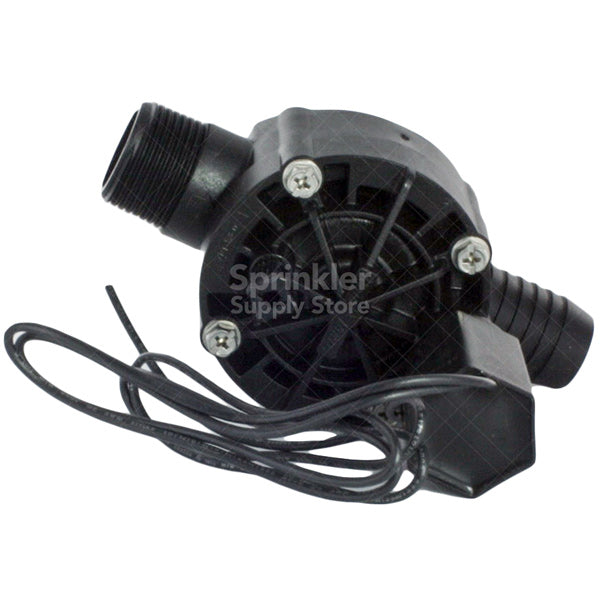 Close-up of Rain Bird 100-HV-MB 1-inch male x barb valve showing durable plastic housing, barb detail, and mounting features for easy service.