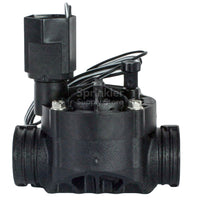 Rain Bird HV Series 100-HV-SS 1-inch slip x slip electric irrigation valve, front view showing bonnet and solenoid (glass-filled polypropylene body).
