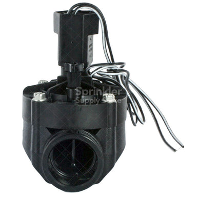 Rain Bird 100-HV-SS 1" slip x slip irrigation valve, angled view illustrating diaphragm bonnet, captured screws, and solenoid assembly.