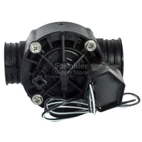 Rear/profile view of Rain Bird 100-HV-SS HV Series 1" slip x slip valve, showing inlet/outlet slip connections and compact body.