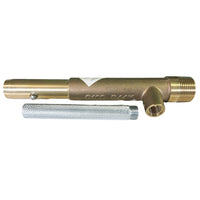 Close-up top-angle of Toro 100-SLK single-lug quick coupling key, visible threads and part marking on brass finish.