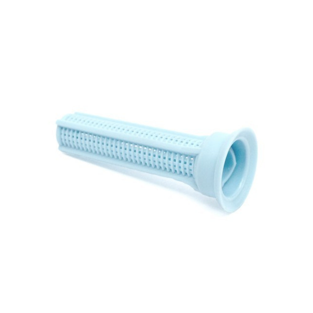 Close-up of Rain Bird 1800SCREEN white nozzle filter screen for 1800 Series pop-up sprinklers, showing mesh filter detail and shape.