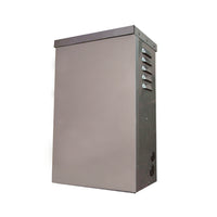 300W Unique stainless steel outdoor transformer with lockable cover, 6' power cord, and multi-tap outputs visible.